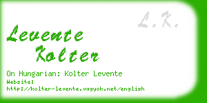 levente kolter business card